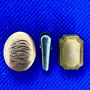 3 Antique Victorian lingerie clips lot